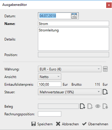 Verkaufvorgang-Ausgaben-Neu