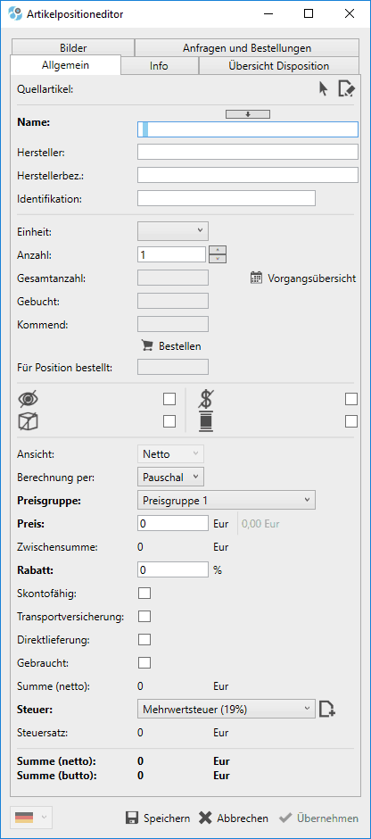 Verkaufvorgang-Position-Allgemein