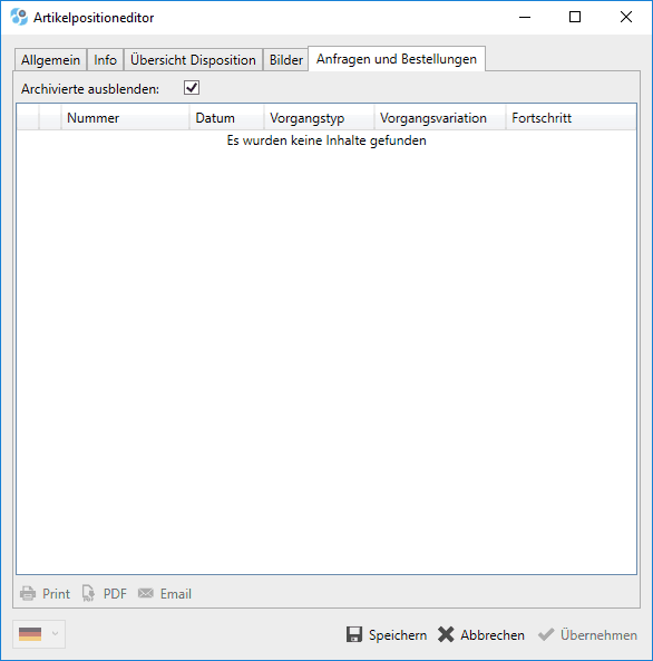 Verkaufvorgang-Position-Anfragen-Bestellungen