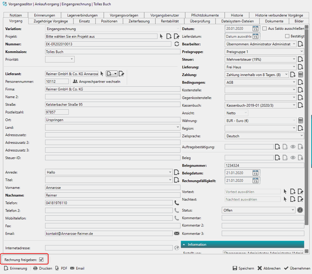 Jobtura-Vorgang-Kassenbuch-Rechnungs-Freigabe